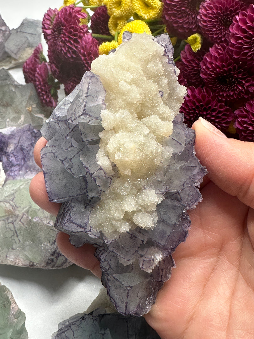 Fluorite with Purple Edges from Qinglong Mine, Guizhou, China  (QR Fluorite)